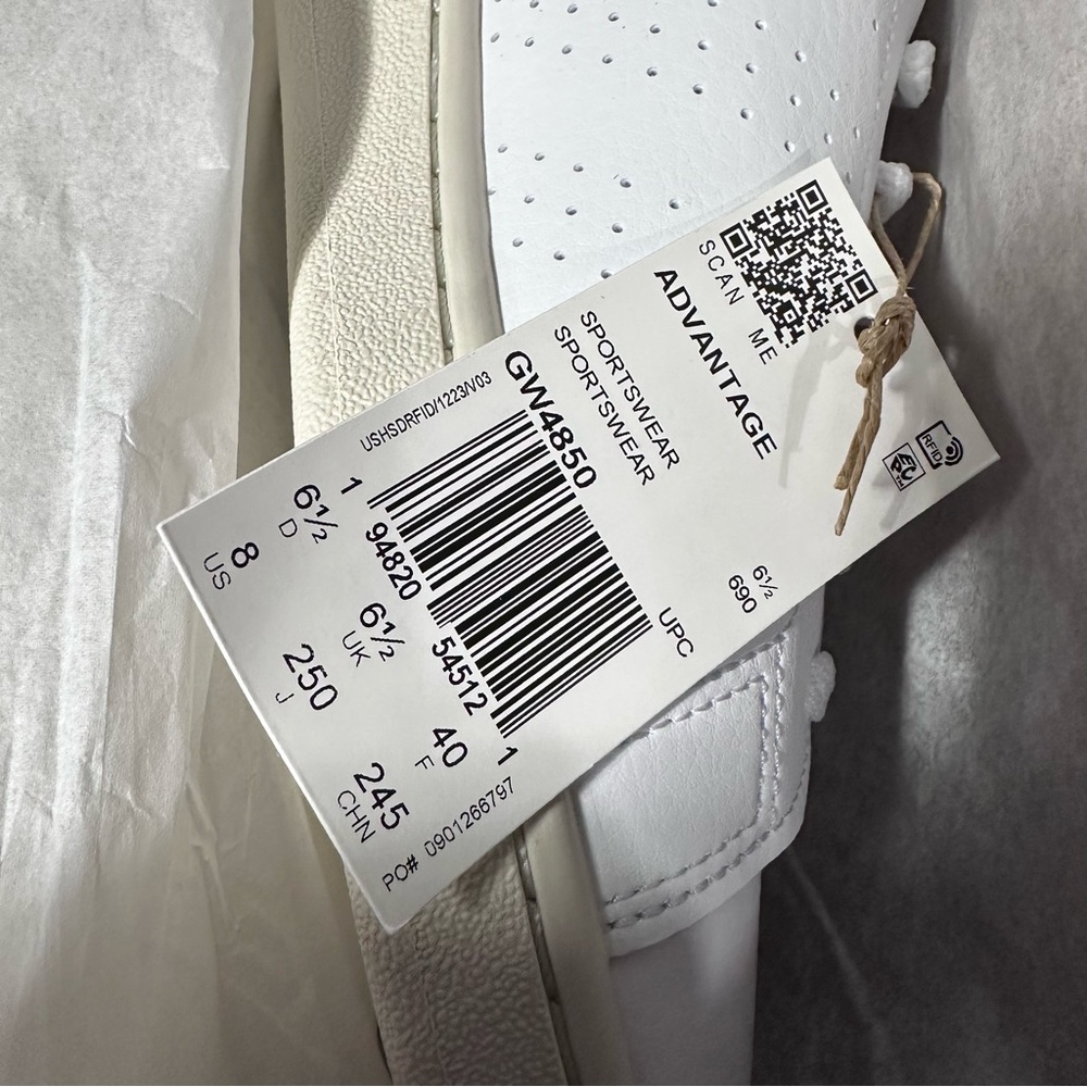 Adidas NWT Advantage shoes white & leopard print women’s 8 - Picture 7 of 8